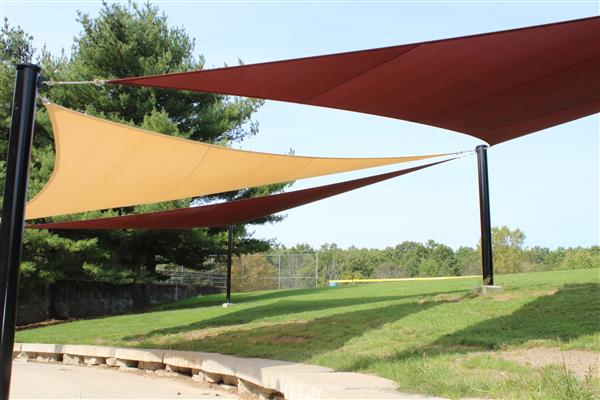  Shade sails behind Lenape Elementary