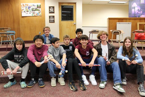  Drum line backstage