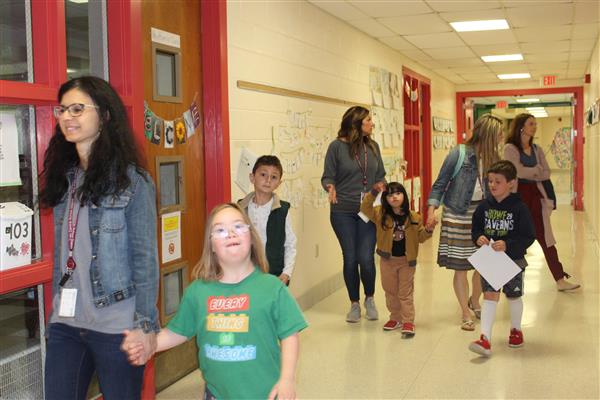  students in hallway 