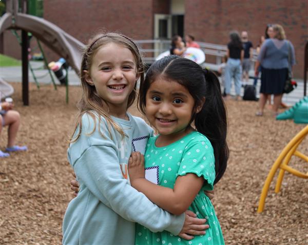  Kindergarten students on Duzine Elementary Playground