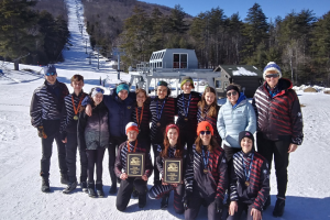 Nordic teams with their coaches at Gore Mountain